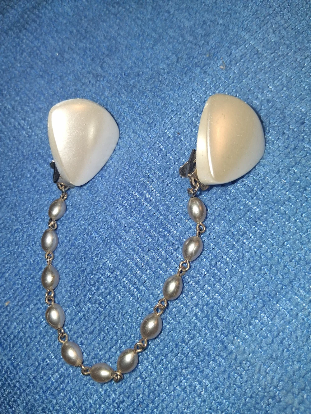 Pearl-Tone Silver Sweater Clips - Women Jewelry